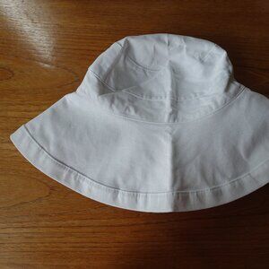 Lands End cotton fabric white sun hat